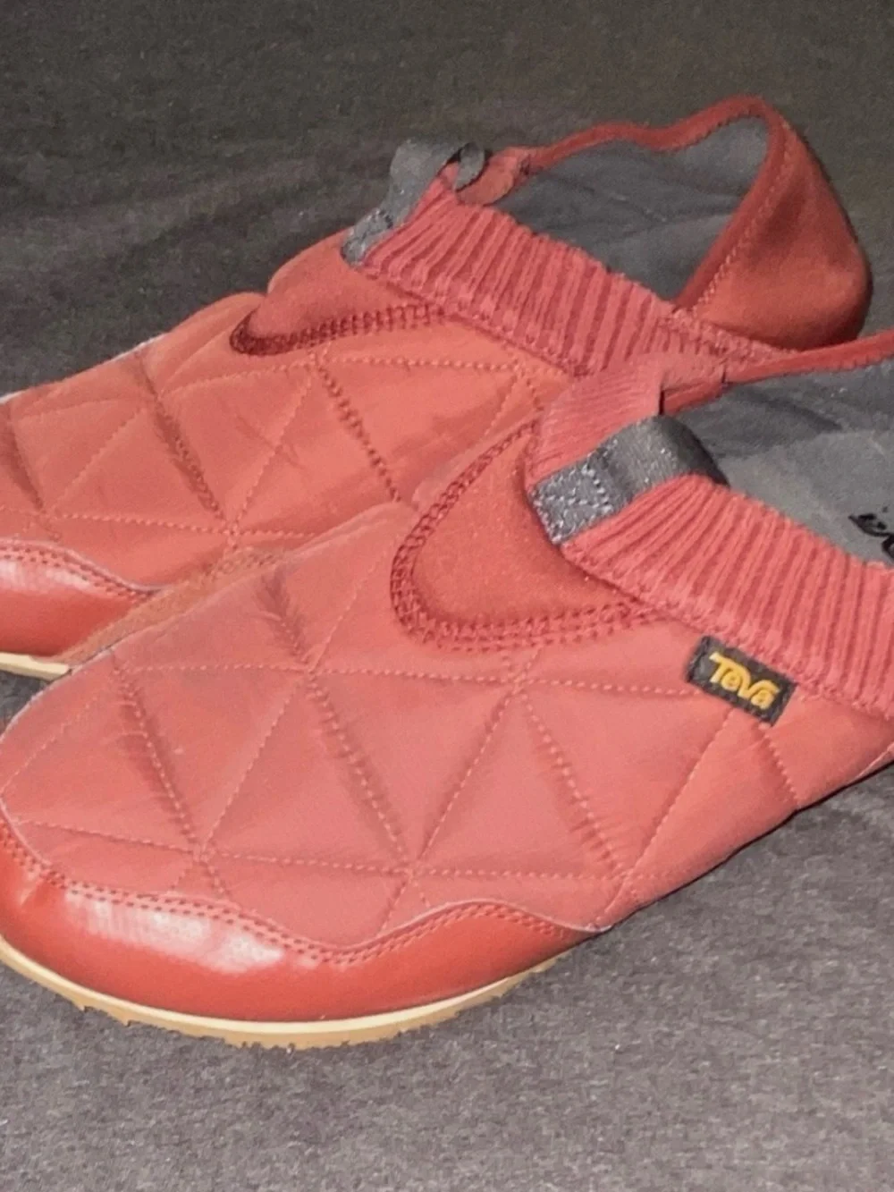 Teva Quilted Slip-On Shoes in Rust Orange